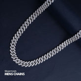 Sterling Silver Studded Cuban Chain