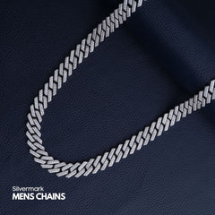 Sterling Silver Studded Cuban Chain