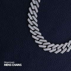 Sterling Silver Studded Cuban Chain