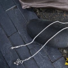 Sleek silver thin anklet