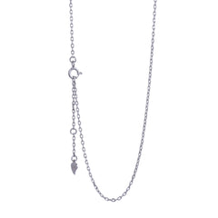 Silver Slim Floral Stone Chain Pendant