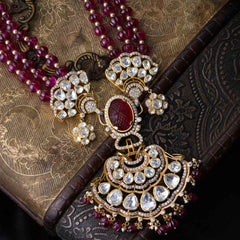 Eshanya Silver Polki Necklace