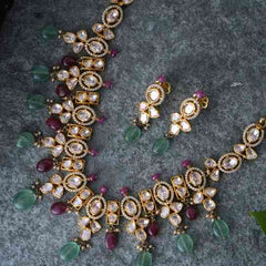 Elara Silver Polki Necklace