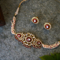 Ruhveen Silver Polki Necklace