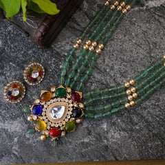 Selene Silver Polki Necklace