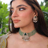 Azarya Silver Polki Necklace