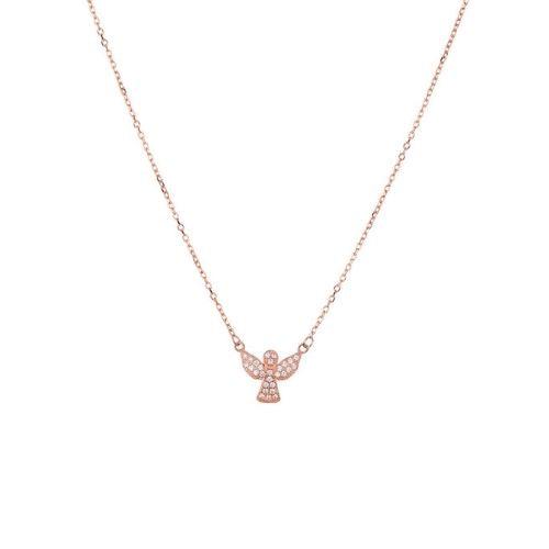 Rose Gold Toned Silver Angel Pendant - silvermark