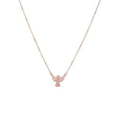 Rose Gold Toned Silver Angel Pendant - silvermark