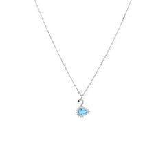 Sterling Silver Blue Stone Swan Necklace - silvermark
