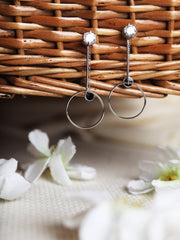 Silver Zircon Droplet Earring - silvermark