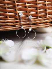Silver Zircon Droplet Earring - silvermark