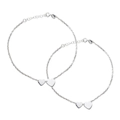 You & Me, Connecting The Hearts Anklet - silvermark