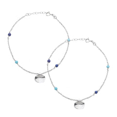 Sophisticated Shell & Aurora Anklet - silvermark