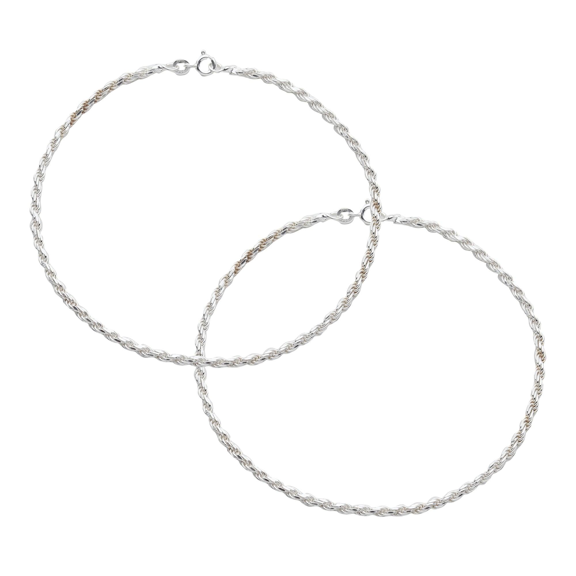 Unique Twisted Chain Shiny Anklet - silvermark