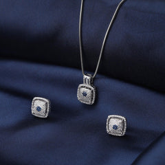 Silver Zircon Flower Bud Set - silvermark