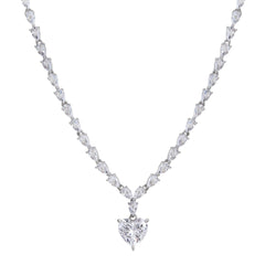 Swarvoski Heart Drop Necklace - silvermark