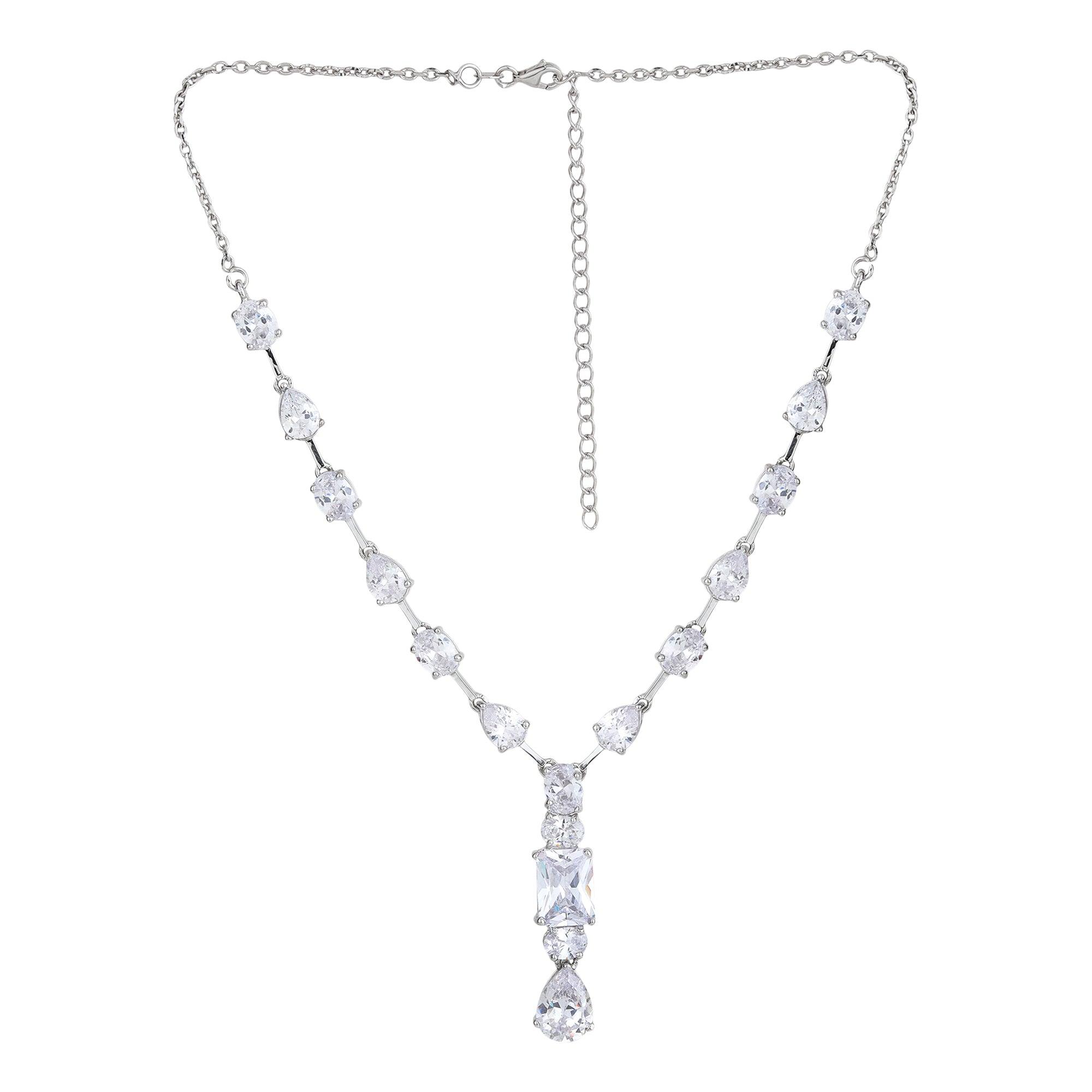 Swarvoski Crystal Water Drop Necklace - silvermark