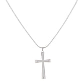 Silver Iced Out Cross Pendant - silvermark
