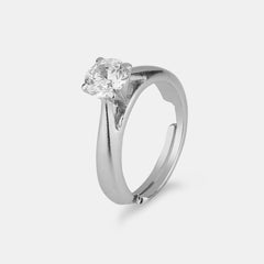 Silver Zircon Studded Grace Ring - silvermark