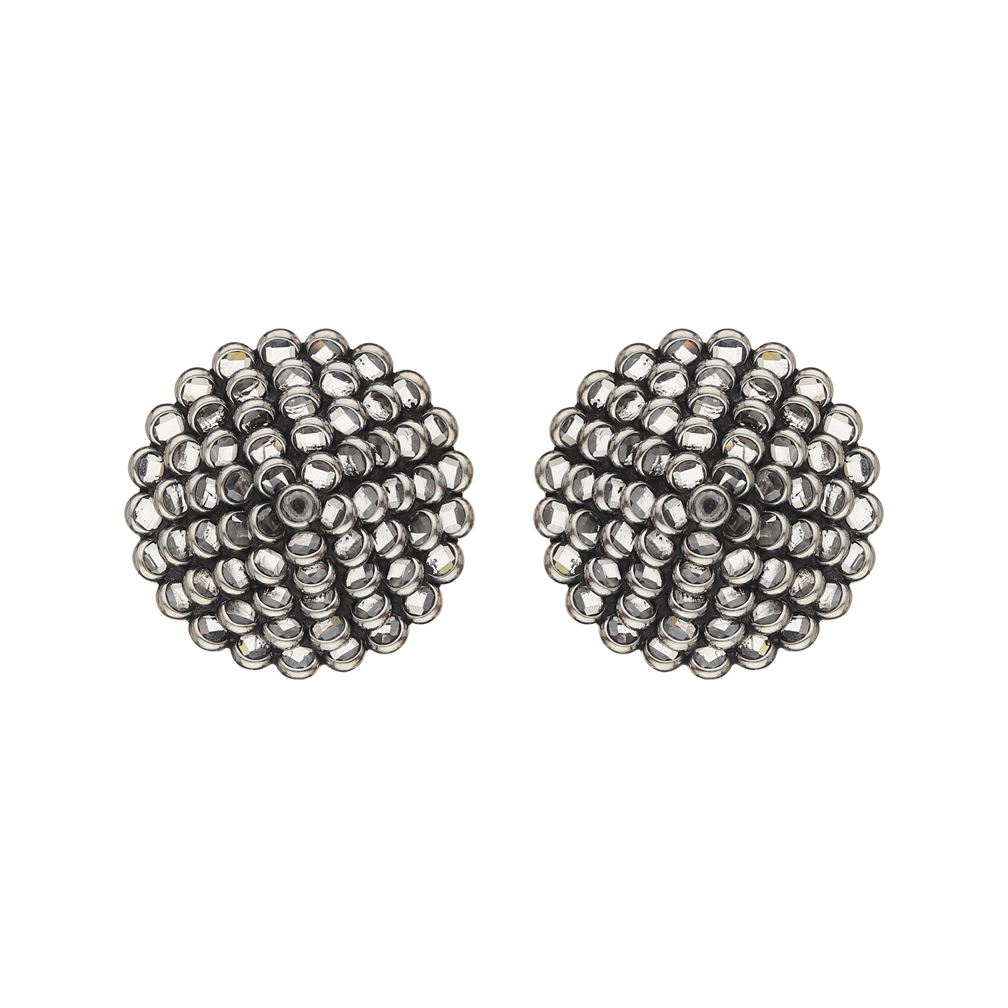 Silvermark - Aged Blossom Silver Earrings