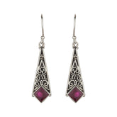 Modern Oxidized Teardrop Silver Earring