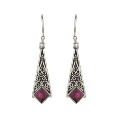 Modern Oxidized Teardrop Silver Earring