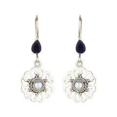 Oceanic Blue Oxidized Earrings