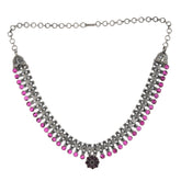 Elegant Peacock Oxidized Silver Necklace