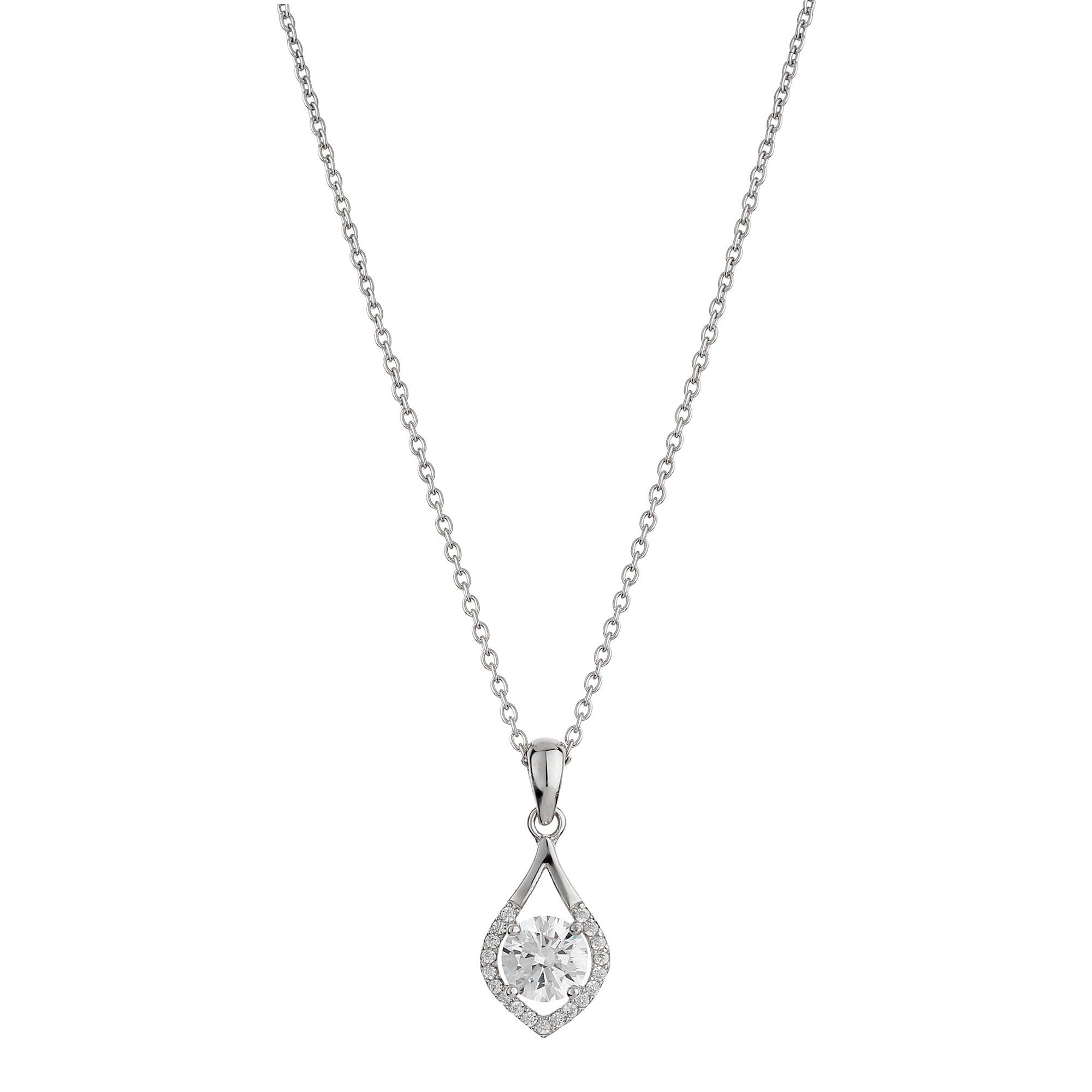 Silver Zircon Rain-Drop Pendant - silvermark