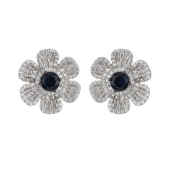 Silver Zircon Flower Bloom Set - silvermark
