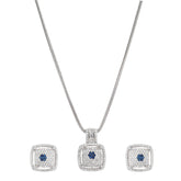 Silver Zircon Flower Bud Set - silvermark