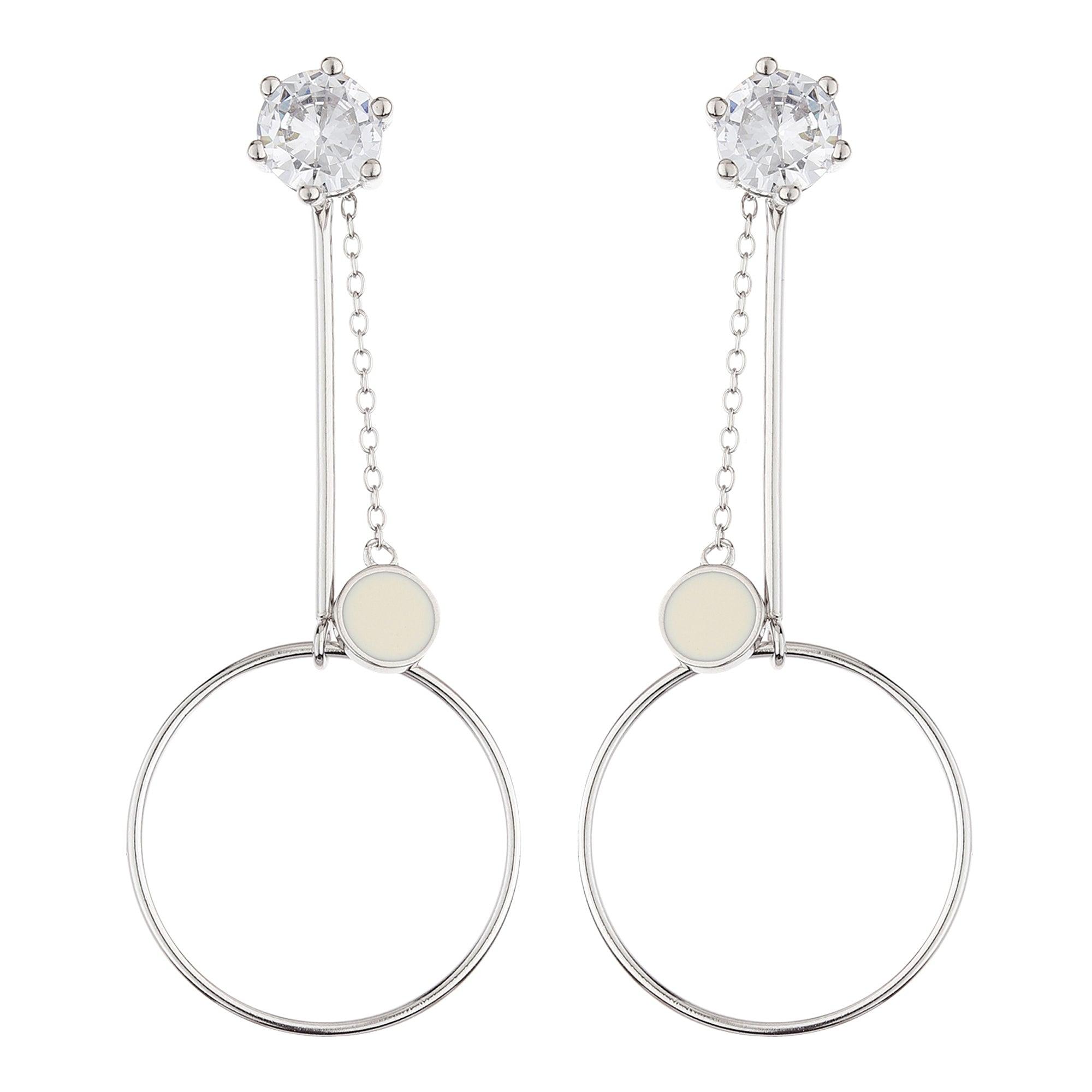 Silver Zircon Droplet Earring - silvermark