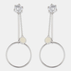 Silver Zircon Droplet Earring - silvermark