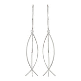 Silver Wired Dangle Hoop Earrings - silvermark