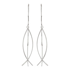 Silver Wired Dangle Hoop Earrings - silvermark