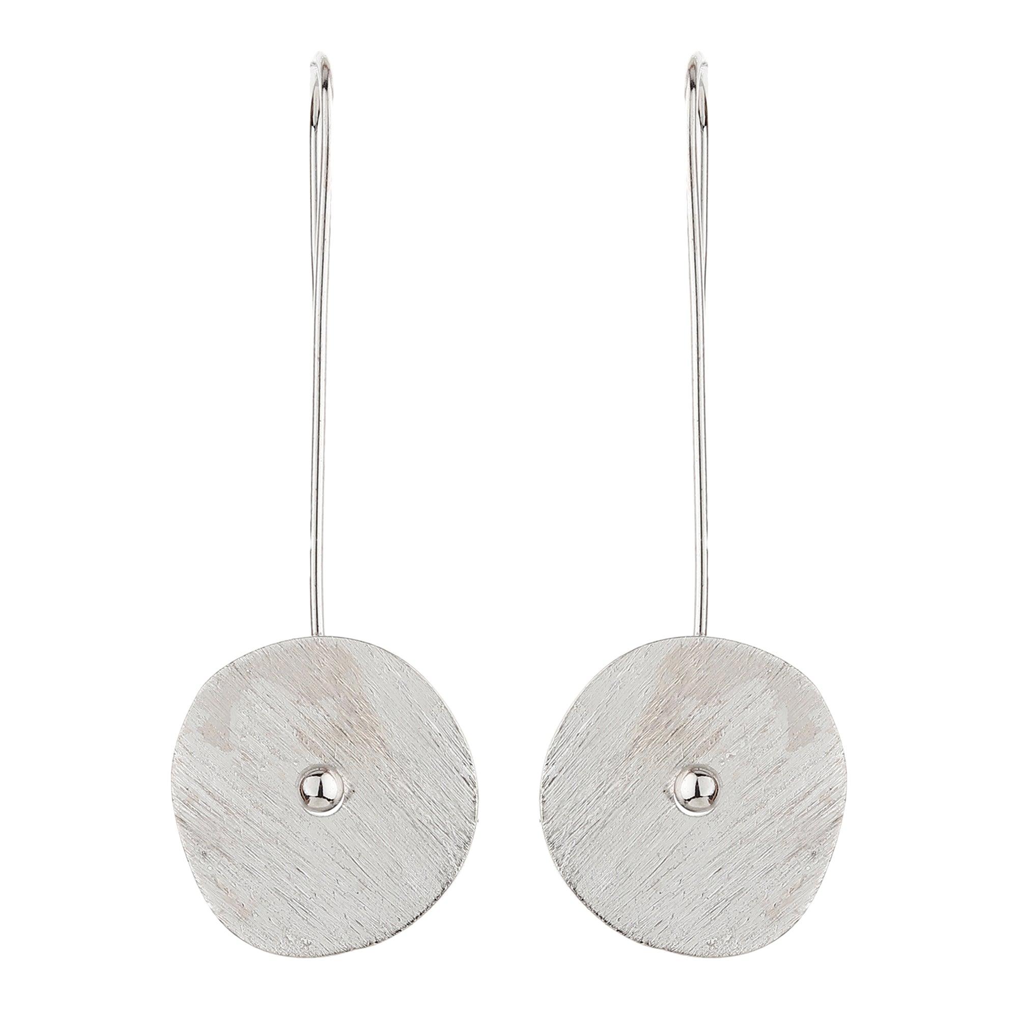 Silver Circular Disc Earrings - silvermark