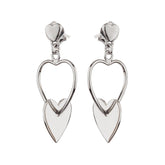 Silver Dangle Tri Heart Earrings - silvermark