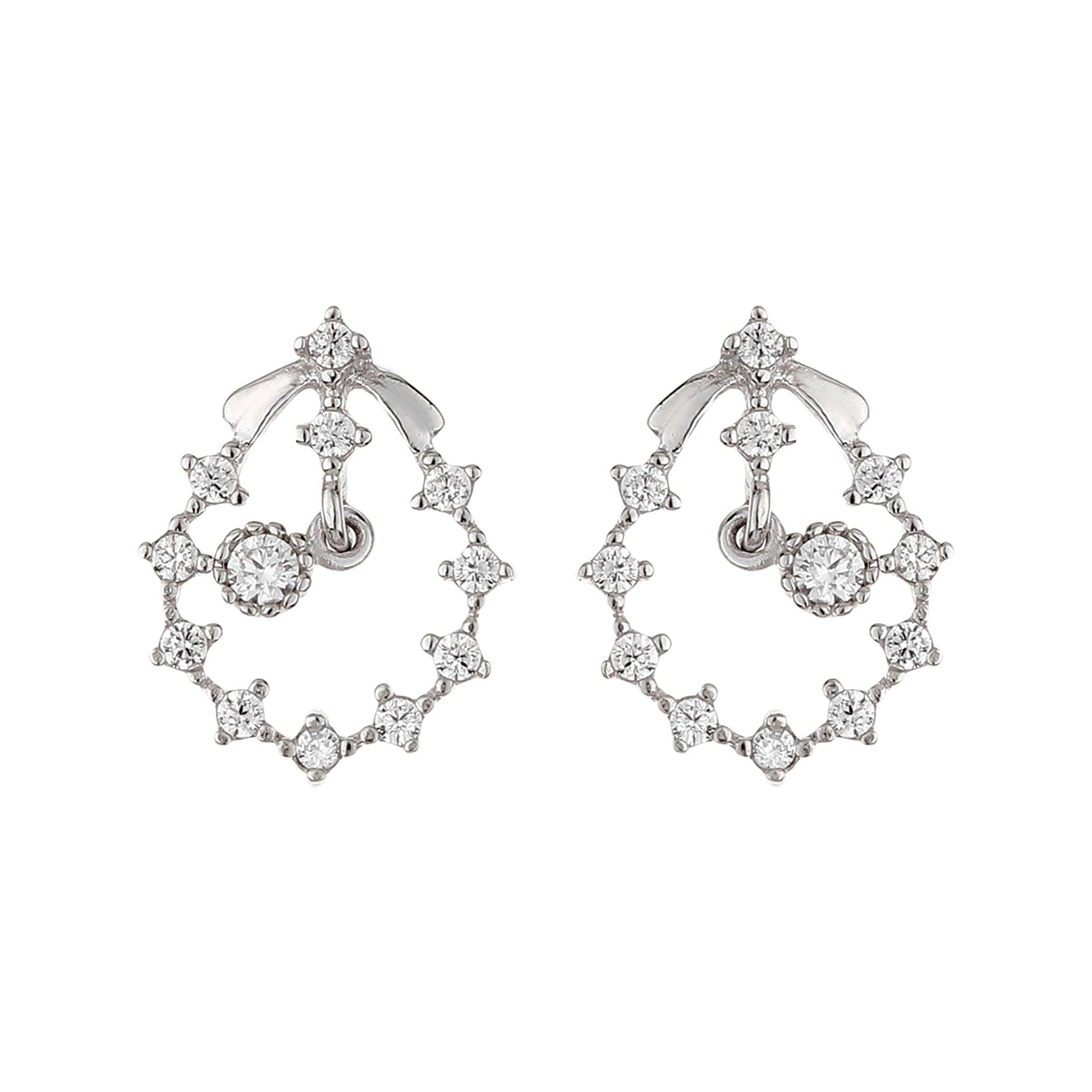 Lunar Clock Shiny Stone Earrings - silvermark