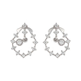 Lunar Clock Shiny Stone Earrings - silvermark