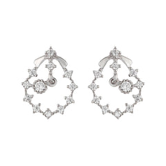 Lunar Clock Shiny Stone Earrings - silvermark