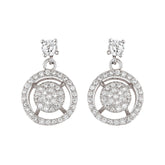 Fashionable Double Halo Stone Earrings - silvermark