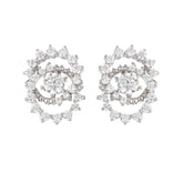 Designer Double Threaded Floral Earring - silvermark