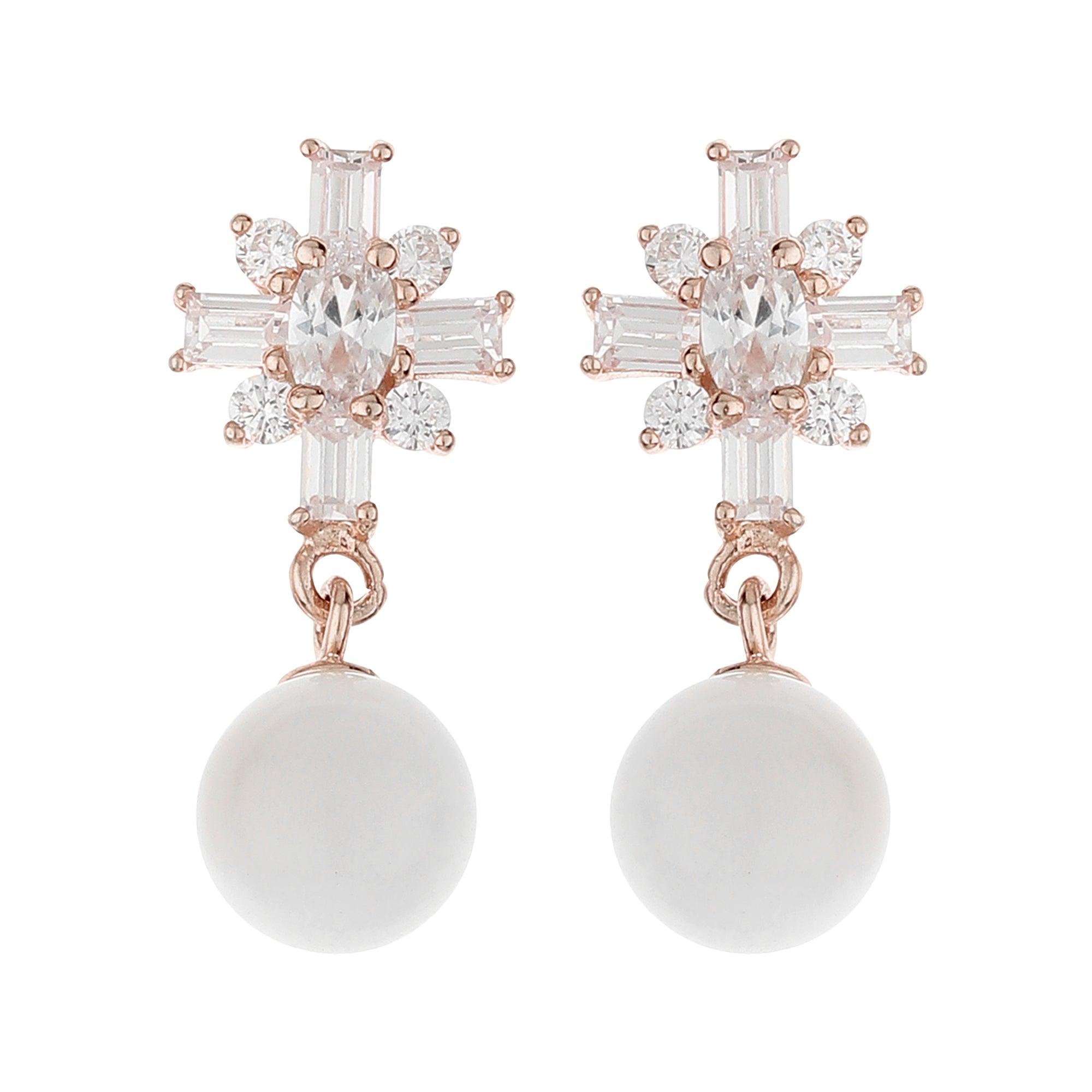 Women Pearl Dangle Earrings - silvermark