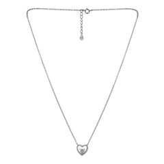 Hinged Hearts Glittering Silver Pendant - silvermark