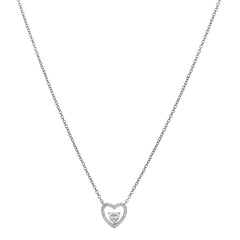 Hinged Hearts Glittering Silver Pendant - silvermark
