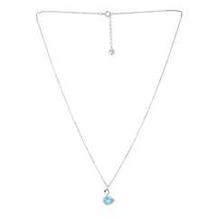 Sterling Silver Blue Stone Swan Necklace - silvermark