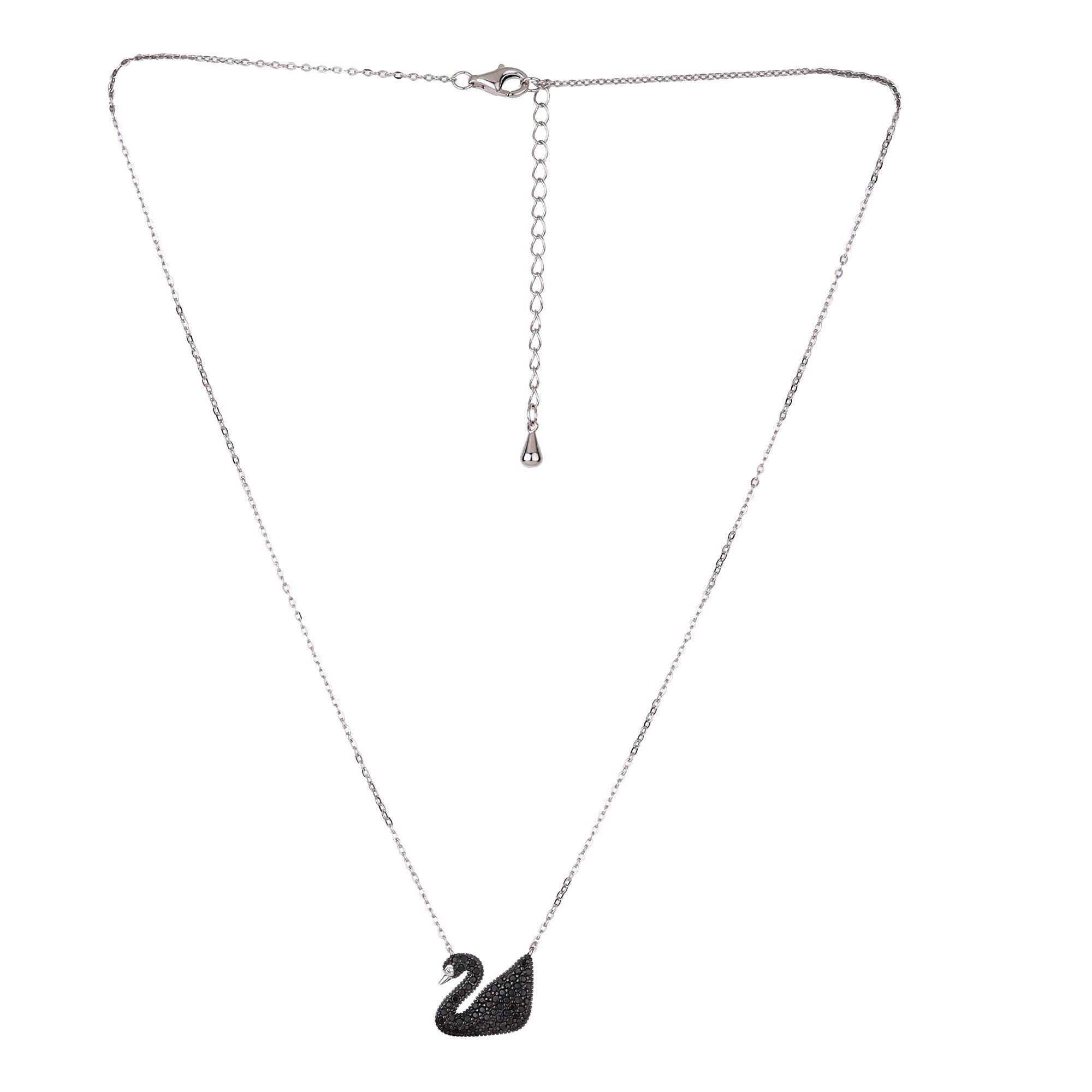 Womens Iconic Swan Crystal Pendant - silvermark