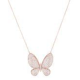 Silver-mark Rose Gold Diamond Butterfly Pendant - silvermark
