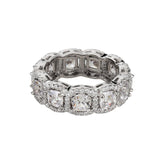 Cushion Cut Halo Eternity Band - silvermark