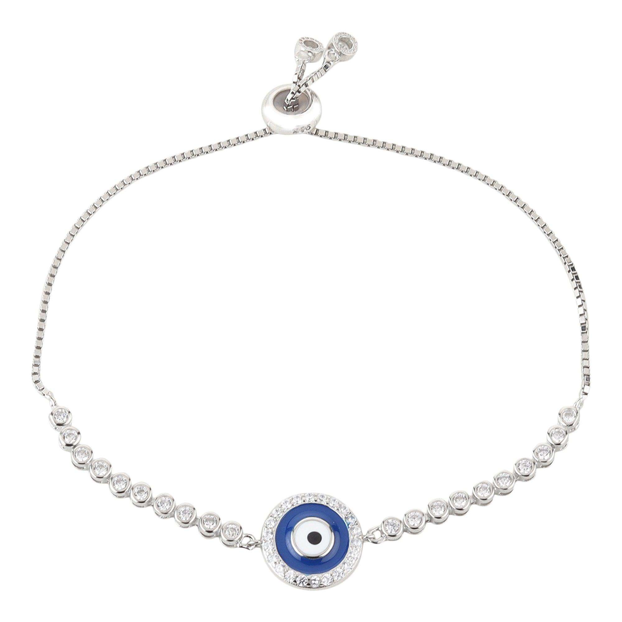 Evil Eye Silver Link Chain Bracelet - silvermark